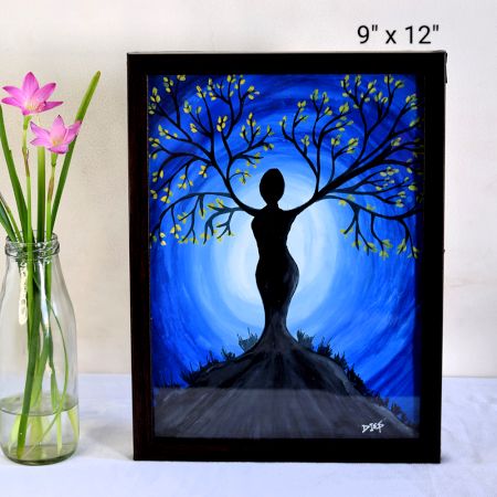 Women Empowerment Watercolor Silhouette Illustration on Paper by Artist Dimpana | 9 x 12 Inches