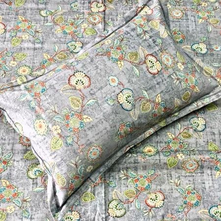 Elegant Multicolor Unique Pattern 100% Cotton Casement King Size Bedsheet Set with 2 Pillow Covers | 100 x 108 Inches