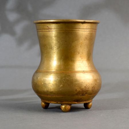 Golden Finish Brass Panchpatra Holy Water Pot for Decoration