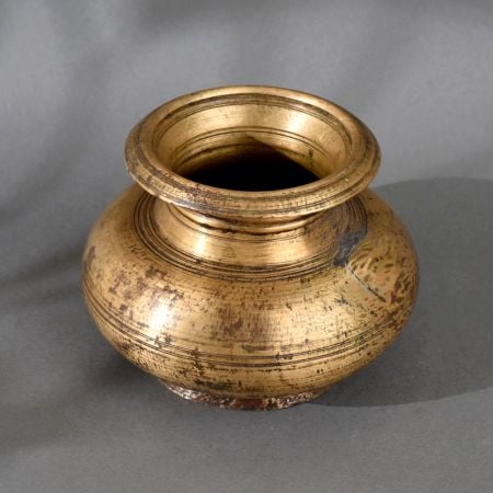 Handcrafted Vintage Brass Holy Water Pot from South India