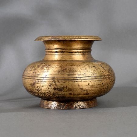 Handcrafted Vintage Brass Holy Water Pot from South India