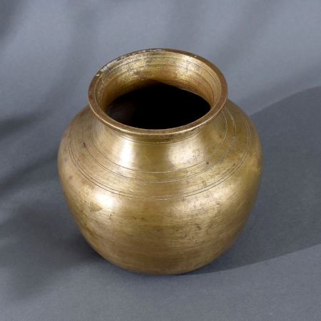 Plain Holy Water Pot Made of Brass in Vintage Finish
