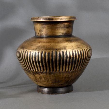 Vintage Finish Brass Water Pot for Hindu Rituals and Decoration