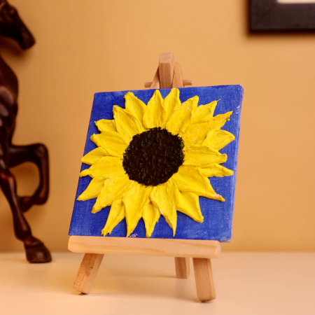 3D Textured Sunflower Mini Canvas Painting Handmade