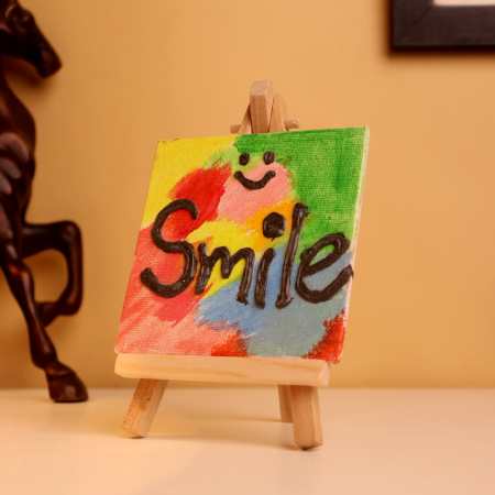 Colorful Textured Smile Canvas Art for Gifting