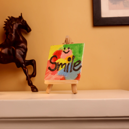 Colorful Textured Smile Canvas Art for Gifting