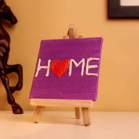 Mini Home Wall Art with Heart Textured Design