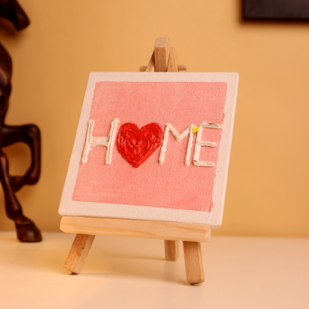 Mini Home Canvas Art with Heart Accent