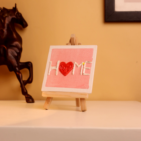 Mini Home Canvas Art with Heart Accent