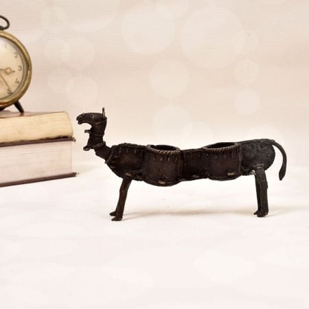 Indian Traditional Brass Dhokra Art Camel Statue in Vintage Finish