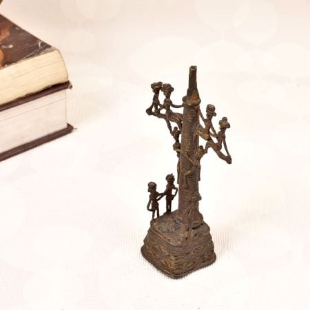 Vintage Finish Handmade Brass Tribal Art Stand for Decoration