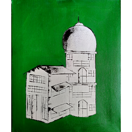 Cityscape â€“ Dome of Silence | Oil on Canvas by Artist B. Manikanta