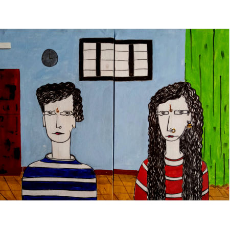 Miss Understanding â€“ Mixed Media (Acrylic + Charcoal) by Artist B. Manikanta