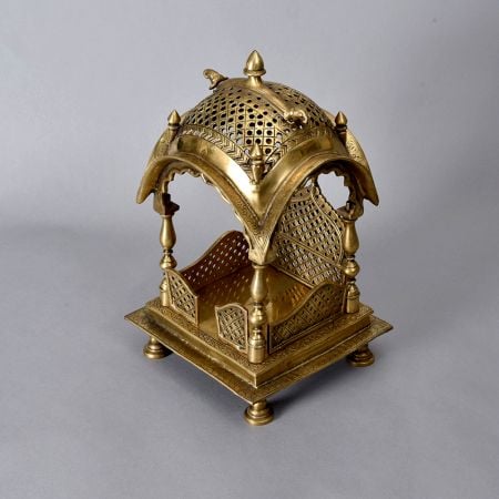 Handmade Northern India Brass Temple in Vintage Finish