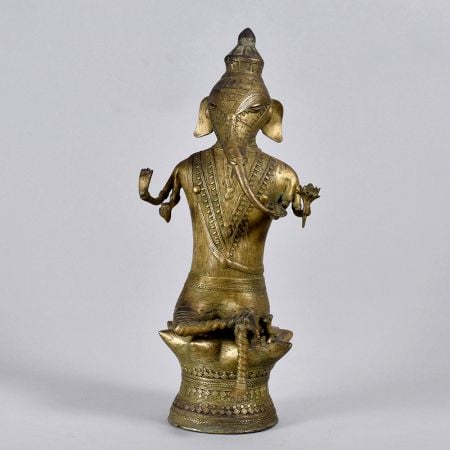 Handmade Tribal Lord Ganesha Brass Statue for Prayer Room