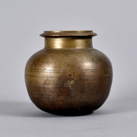 Handcrafted Finest Brass Cooking Pot in Plain Brown Vintage Finish