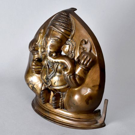 Vintage Handmade Brass Lord Ganesha Plate for Wall Hanging