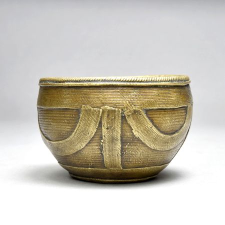 Handmade Engraved Vintage Small Brass Rice Measuring Pot