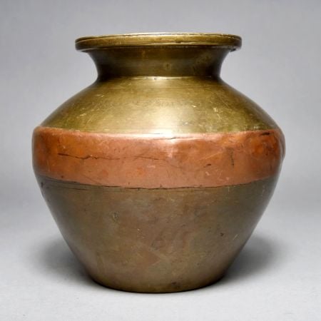 Vintage Brass Copper Ganga Jamuna Water Pot for Prayer Room