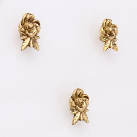 Golden Brass Rose Wall Hooks-3 Pieces