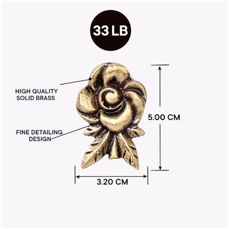 Antique Brass Rose Wall Hooks-3 Pieces