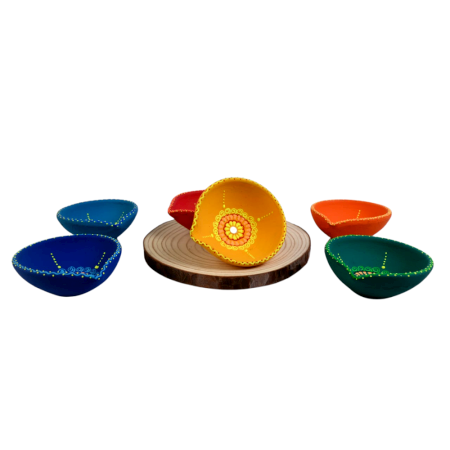 Handmade Washable Terracotta Sada Panti Diya for Home Decor Set of 6