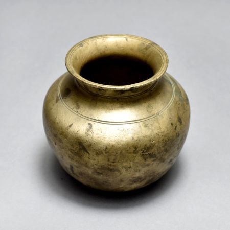 Plain Finish Brass Holy Water Pot from South India for Decor