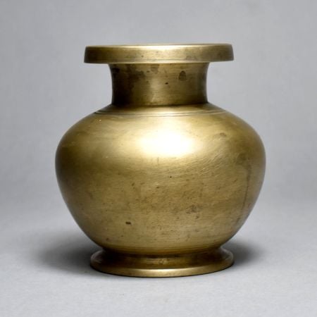 Sturdy Handmade Brass Holy Water Pot in Brown Finish for Decor