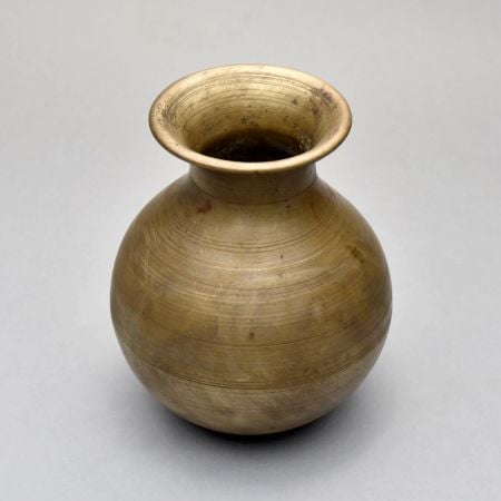 Vintage Handcrafted Brass Holy Water Pot for Hindu Rituals