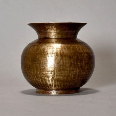 A Pure Brass of Holy Water Pot With Dotted Lines Design