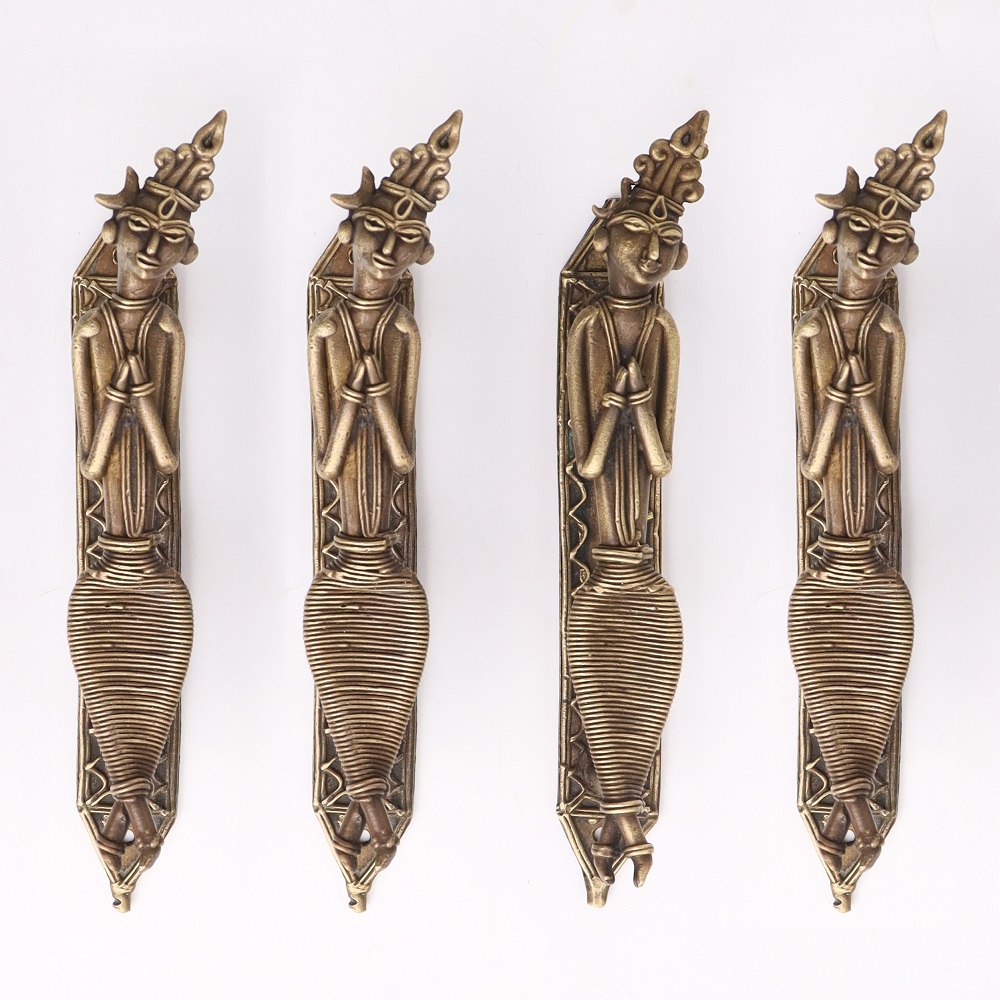 Tribal Lady Brass Door Handles- Pack of 4