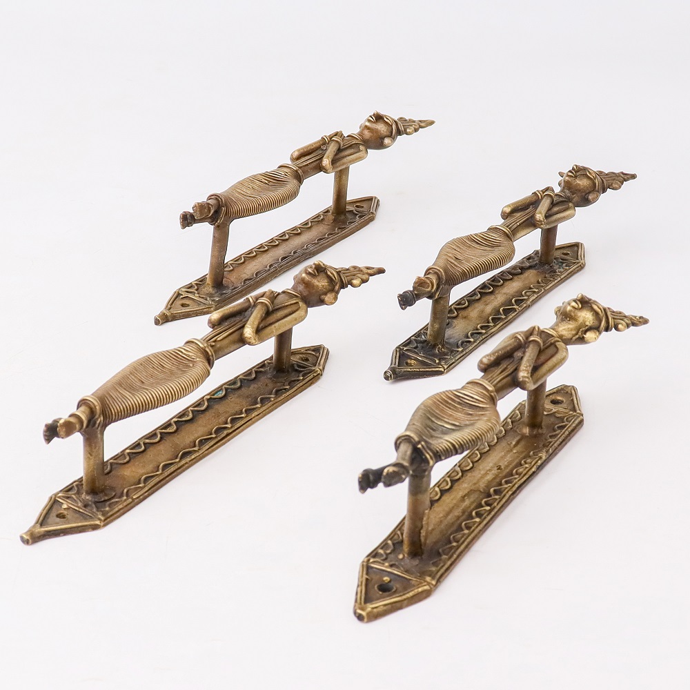 Tribal Lady Brass Door Handles- Pack of 4