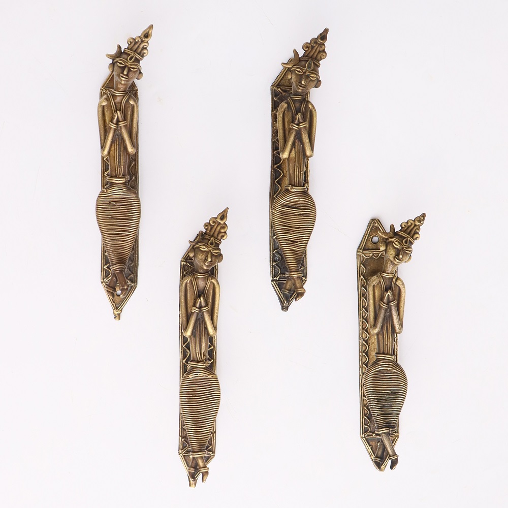 Tribal Lady Brass Door Handles- Pack of 4
