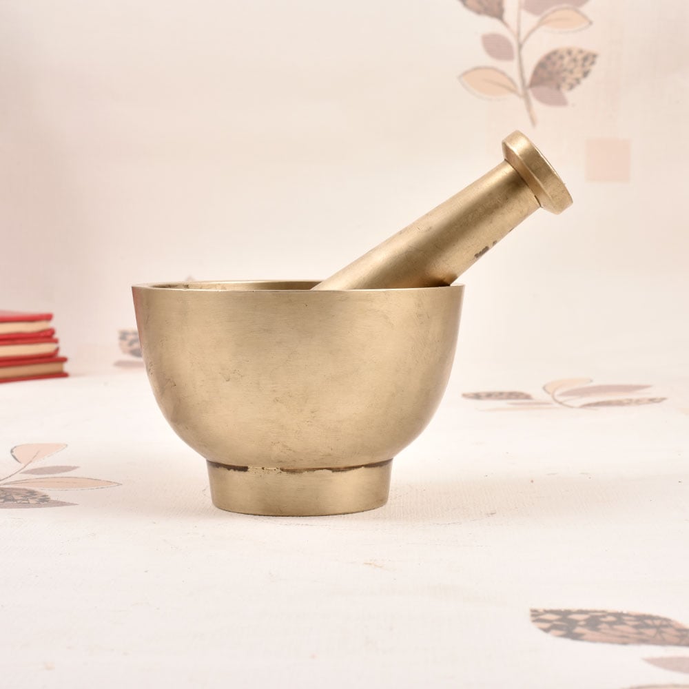 Vintage Decorative Brass Pestle and Mortar for Vintage Decor