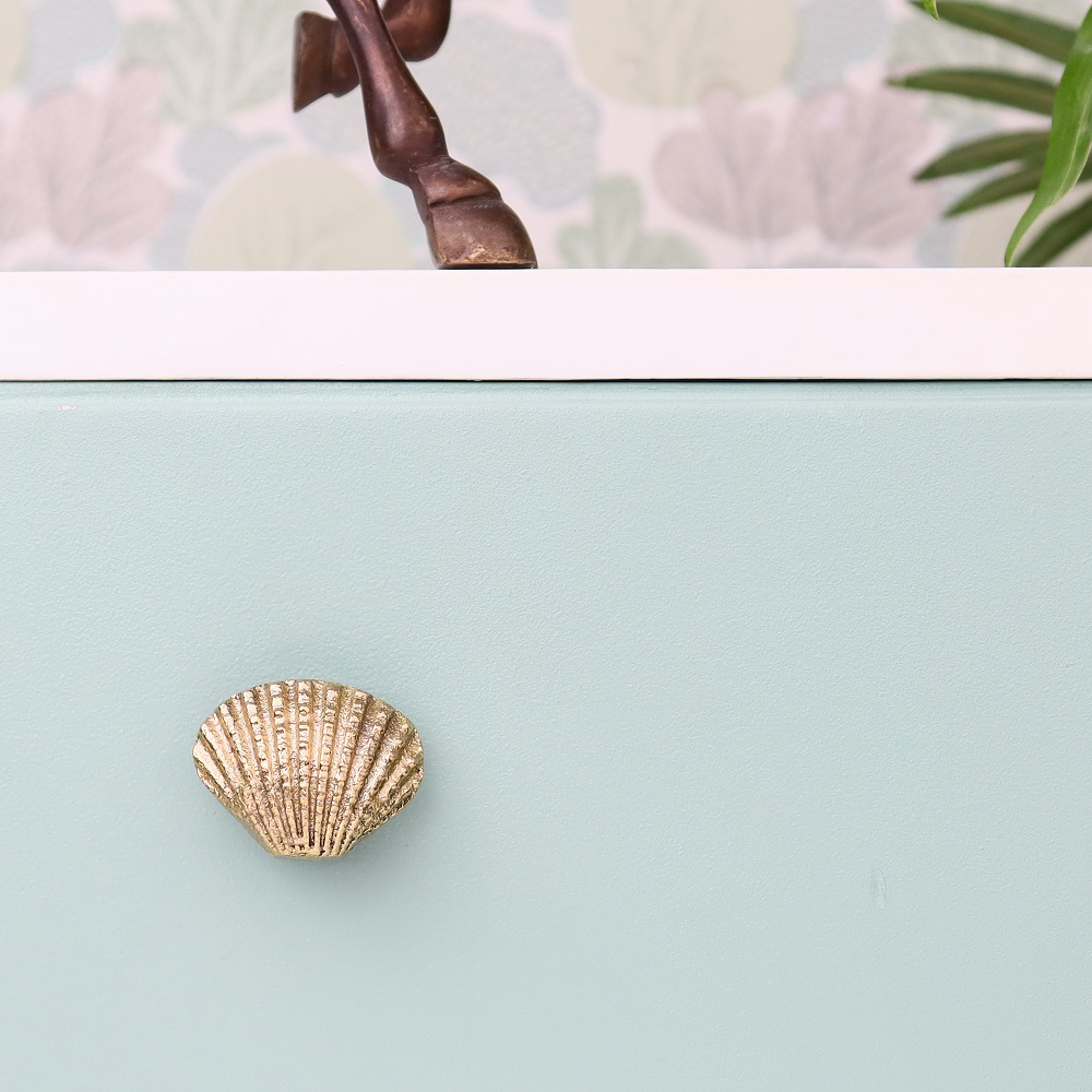 Golden Solid Brass Shell Drawer Knob