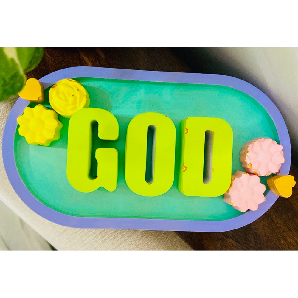 God Cemented Plate for Home Decor