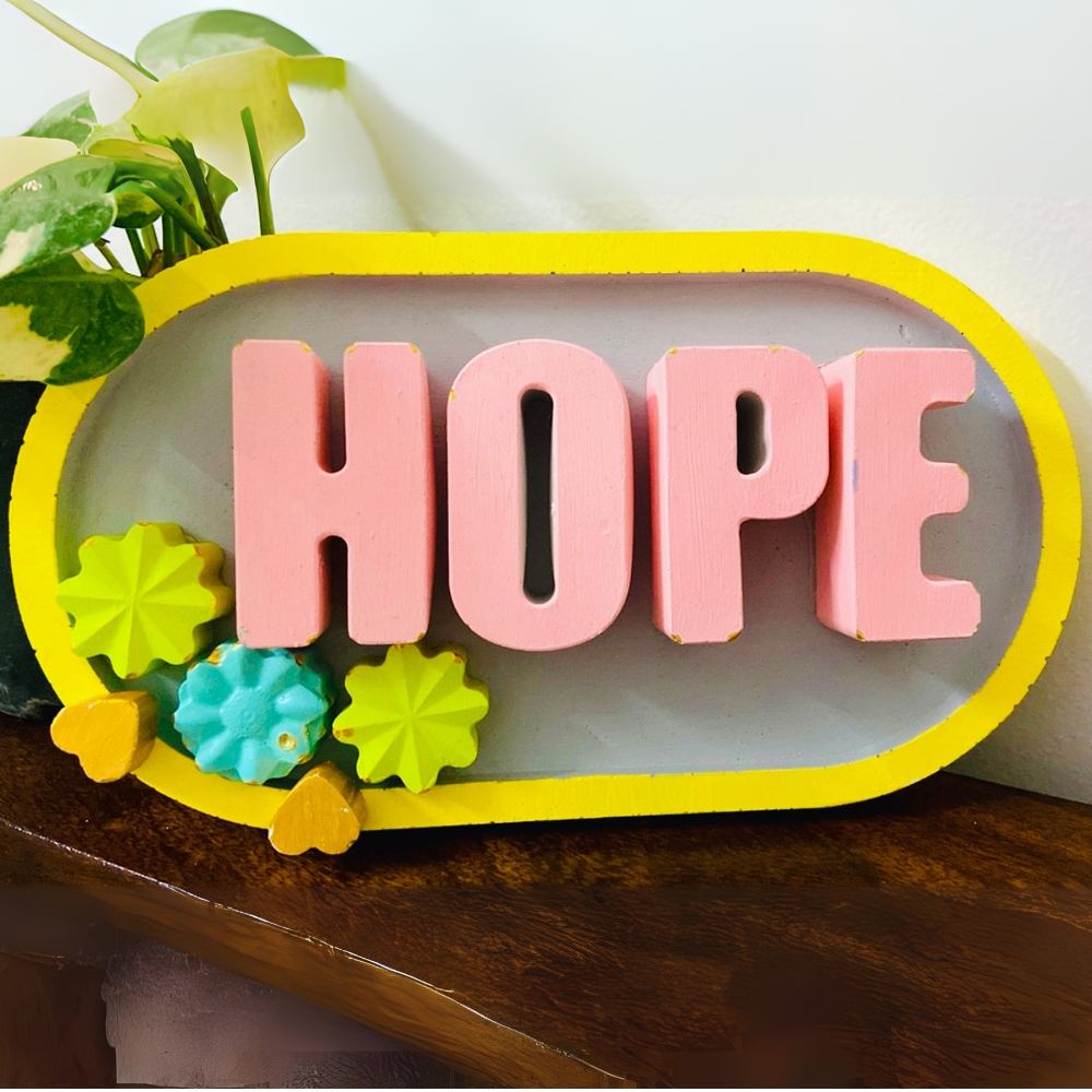 Hope Cemented Plate for Home Decor