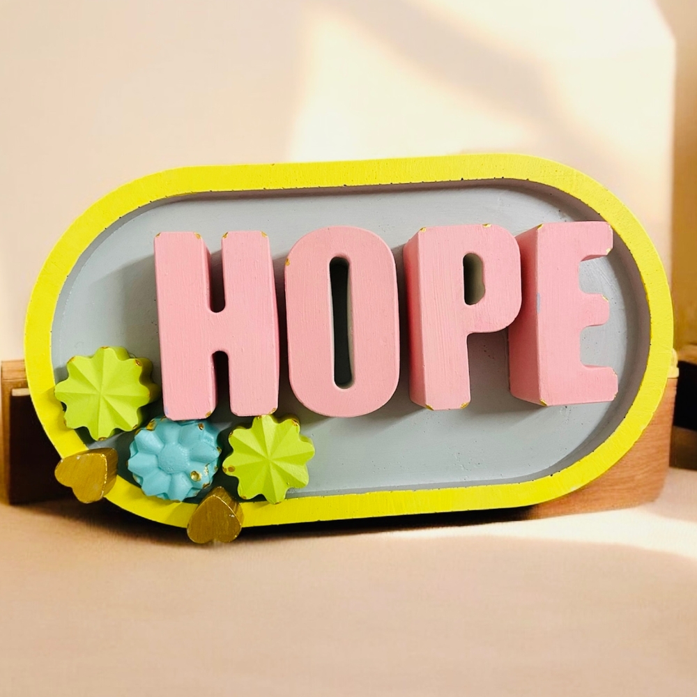 Hope Cemented Plate for Home Decor
