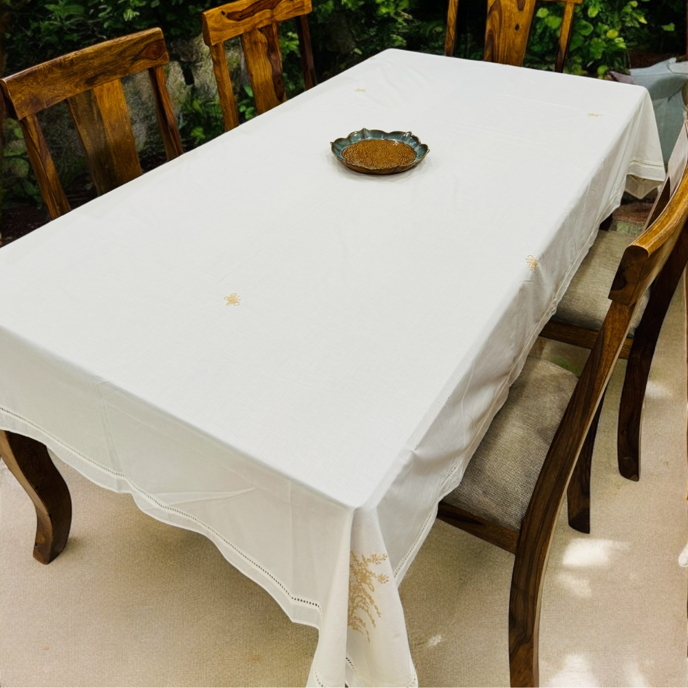 Anthophile Rectangular Table Cloth - Beige