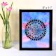 Mandala Bloom Pen Art with Watercolor Background by Artist Dimpana | 8 x 11 Inches