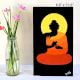 Meditating Buddha Illustration Acrylic on Wooden Panel by Artist Dimpana | 6.6 x 11.6 Inches
