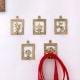 Golden Brass Framed Design Single Wall Hooks- Pack of 5