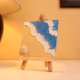 Beautiful Mini Beach Canvas Painting with Shell and Texture