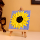 Handmade 3D Sunflower Canvas with Textured Acrylic Paint