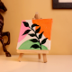 Abstract Botanical Mini Canvas with Bold Colors