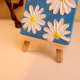 Mini Daisy Canvas Art with Blue Background Texture