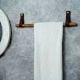 Rustic Wooden Towel Holder with Leather Strap Mount