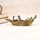 Bengali Art Handmade Brass Peacock Boat for Decoration