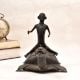 Handcrafted Vintage Folk Brass Turtle Statue with Rider for Decor