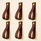 Handmade Leather Loop Pull with Brass Rivet Dark Brown-Pack of 6